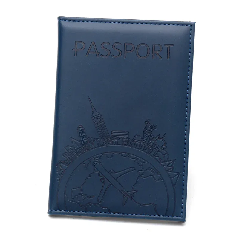 porte-passeport imprimé vol mondial, couverture de passeport en cuir, étui léger pour passeport d'avion, porte-carte d'identité, porte-billet d'avion