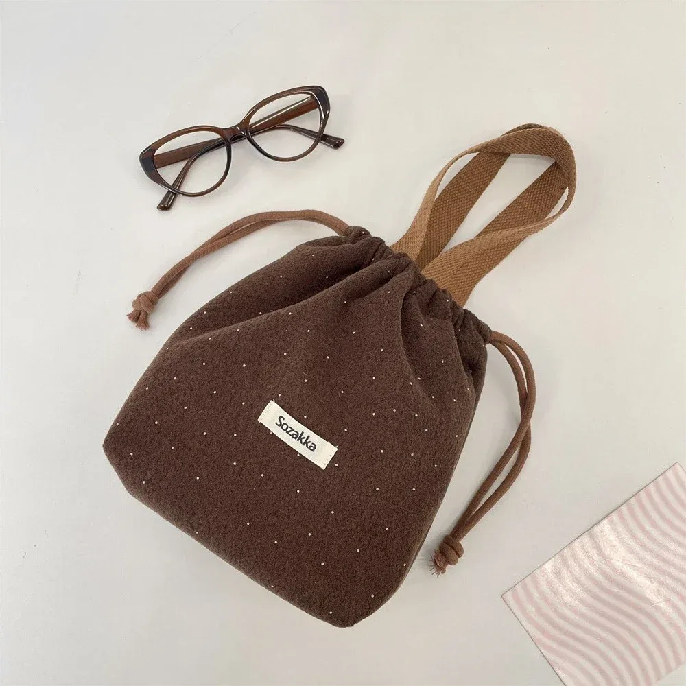 sac à cosmétiques à cordon de serrage pour femmes, rangement de voyage, sac de maquillage, organisateur, pochette de maquillage portable, trousse de toilette et de beauté