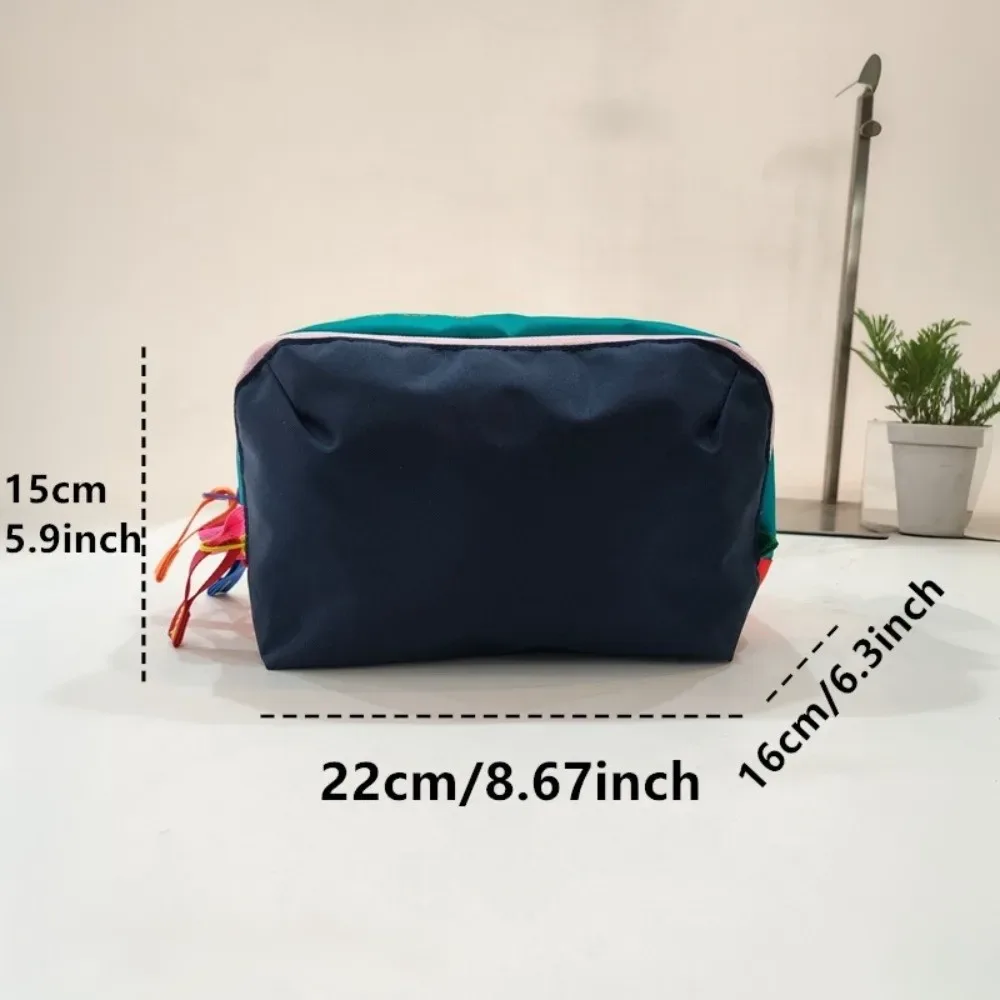 sac à cosmétiques portable durable, couleur dopamine, sac de toilette multi-couches, grande capacité, sac à maquillage multifonctionnel, voyage