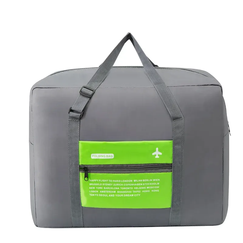 sac voyage gris nylon poches colorées avion motif polyvalent grande capacité week end sport affaire camping