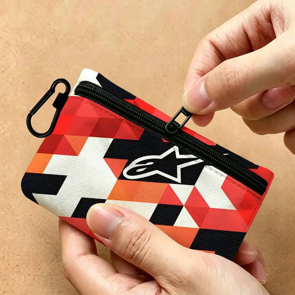 petite pochette multifonctionnelle en tissu oxford avec logo alpinestars, avec crochet, mini porte-monnaie, sac de rangement pour écouteurs
