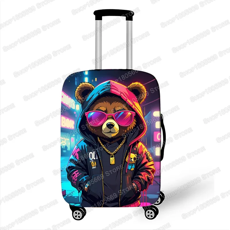 housse de bagage pour poupée ours femme, graffiti, pour voyage, femmes et hommes, accessoires de voyage, anti-poussière, élastique, valise, boîtier de chariot