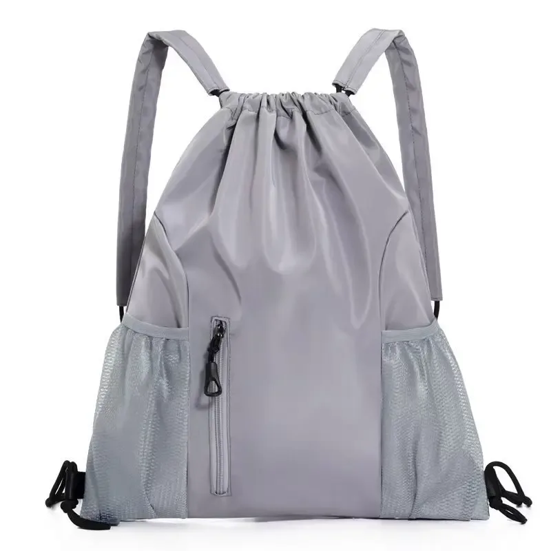 sac à dos oxford à cordon de serrage, grande capacité, couleur unie, décontracté, pour la gym, l'école, sac à dos multifonctionnel