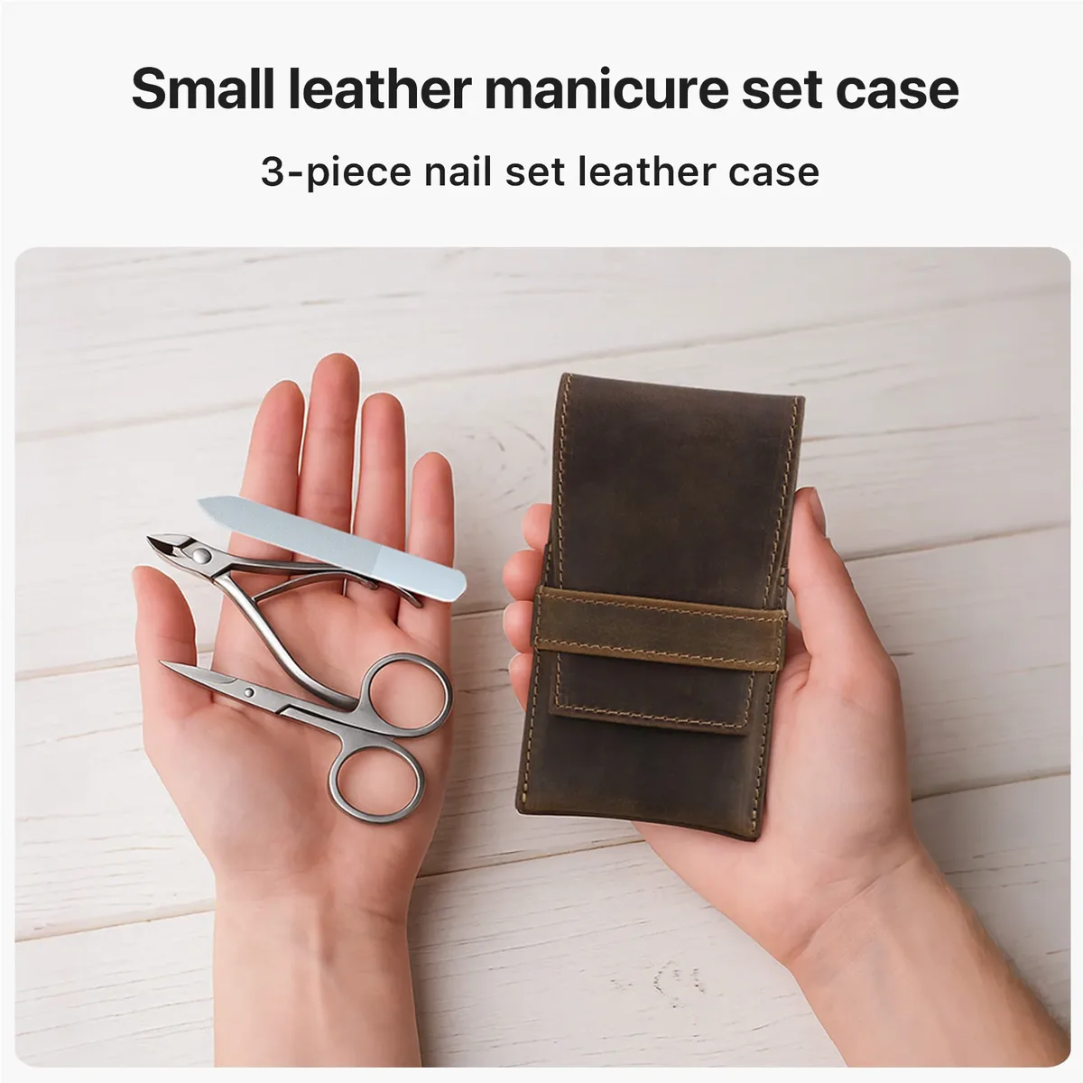 étui en cuir véritable pour kit de manucure et de pédicure, sac de rangement pour coupe-ongles, outils, sac de voyage pour ciseaux à ongles