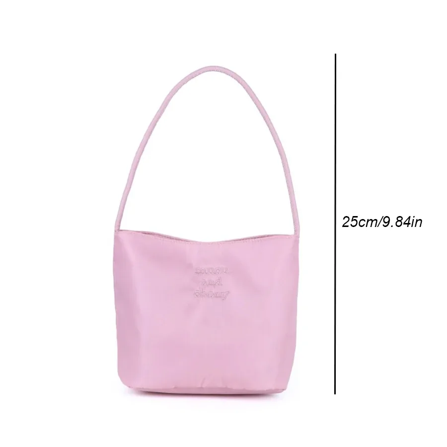 sac carré brodé, sac seau en nylon tendance de style japonais, nouveau sac à bandoulière printemps/été