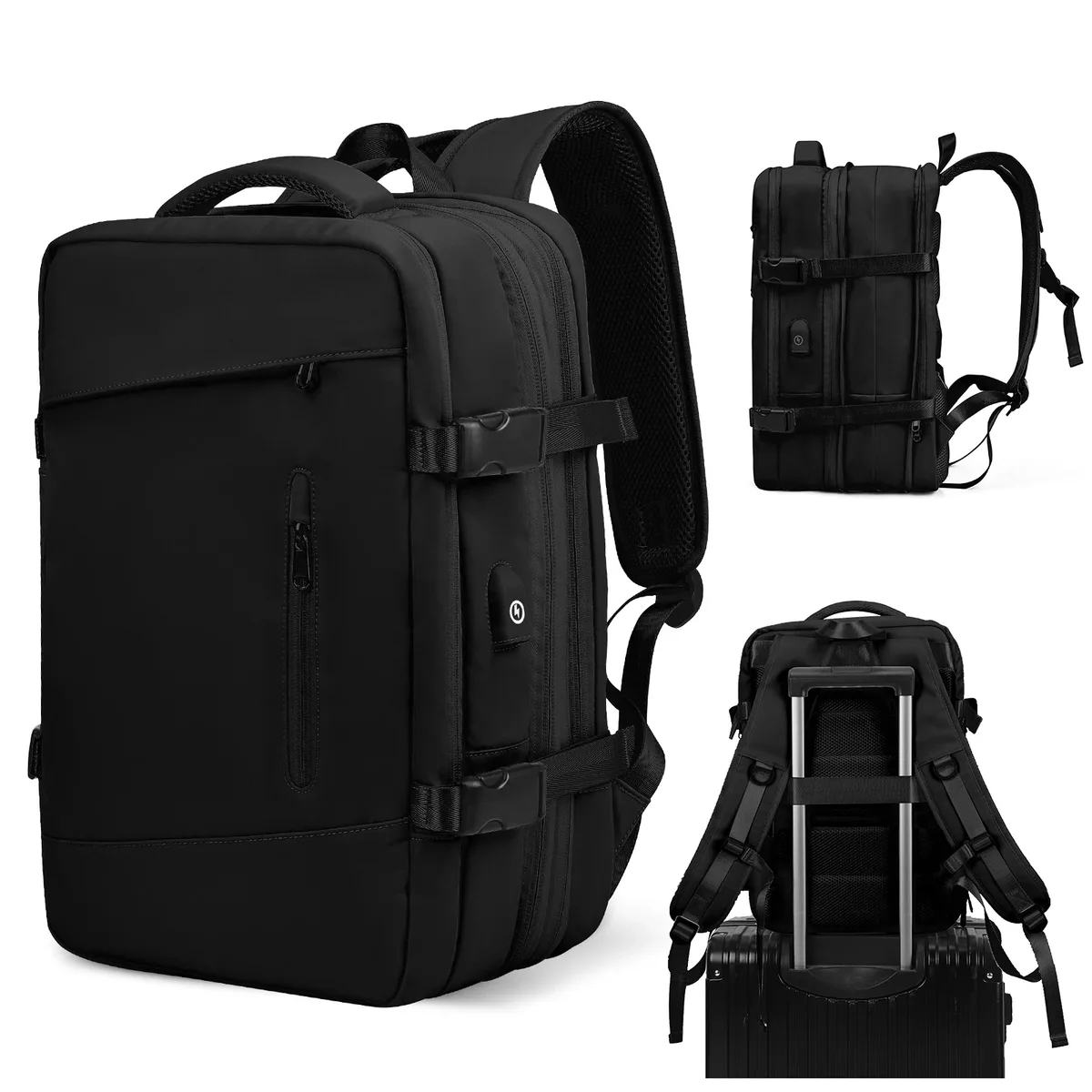 sac à dos de voyage pour ordinateur portable, sac à dos de transport extensible extra large de 25 à 40 l pour femmes et hommes, sacs à dos pour ordinateur portable résistants à l'eau