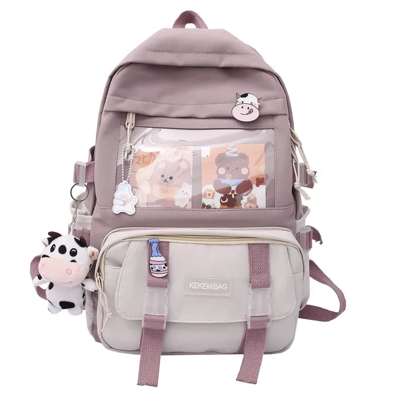 sac à dos en toile kawaii pour femme, cartable pour adolescente, sac à dos pour ordinateur portable, sac de voyage de loisirs, nouvelle mode