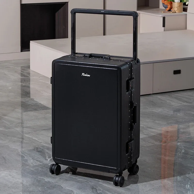 valise à roulettes multifonctionnelle de 30 pouces avec cadre en aluminium et poignée large, en polycarbonate durable, grande capacité