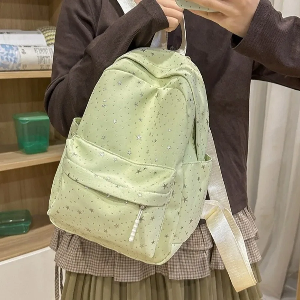 sac à dos étoile imprimé mignon, léger, grande capacité, en nylon, sac à bandoulière, style universitaire, sac d'école pour étudiants, cadeau