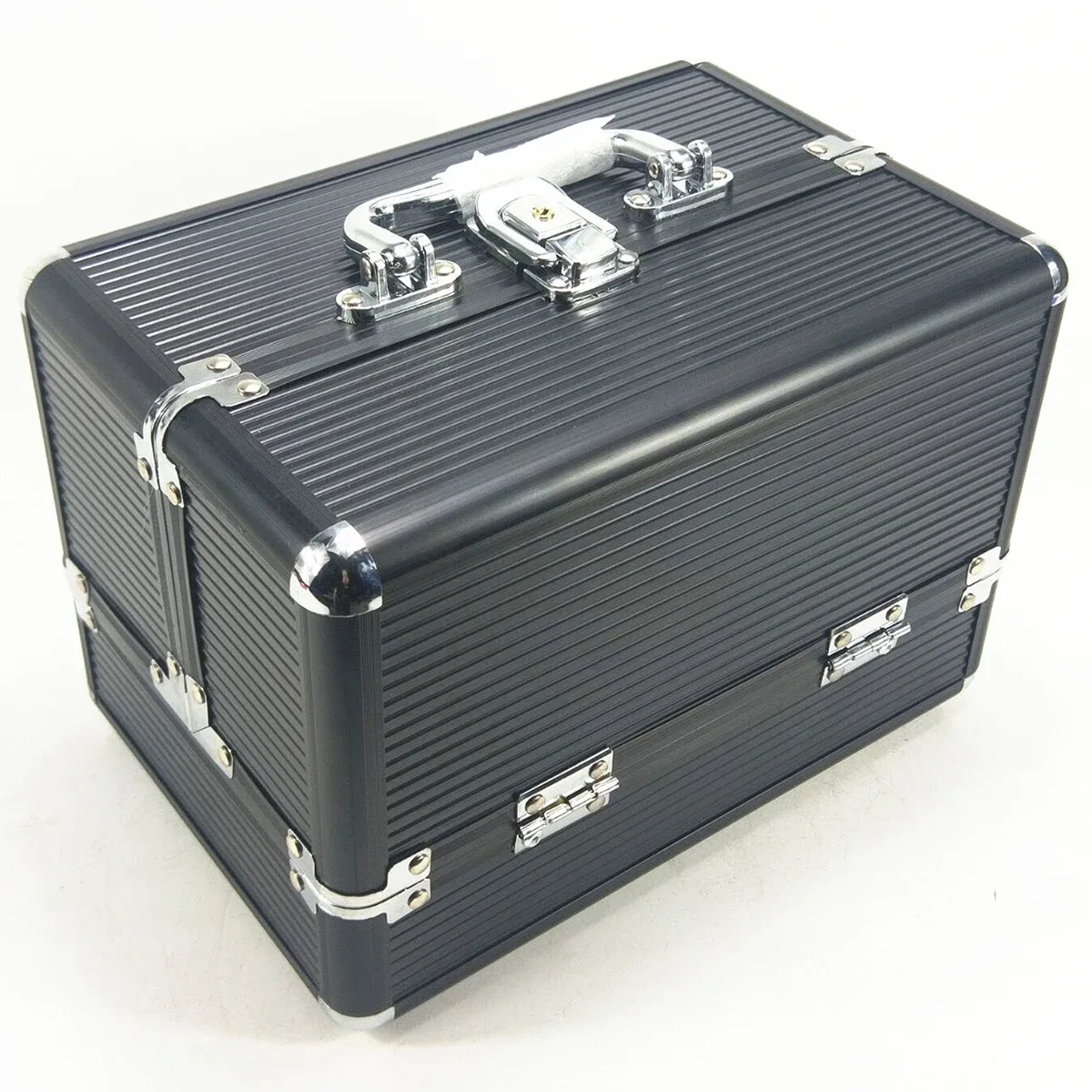 trousse de maquillage portable, grande capacité réglable, 4 plateaux coulissants, étui à cosmétiques, organisateur de rangement pour bijoux, beauté des ongles