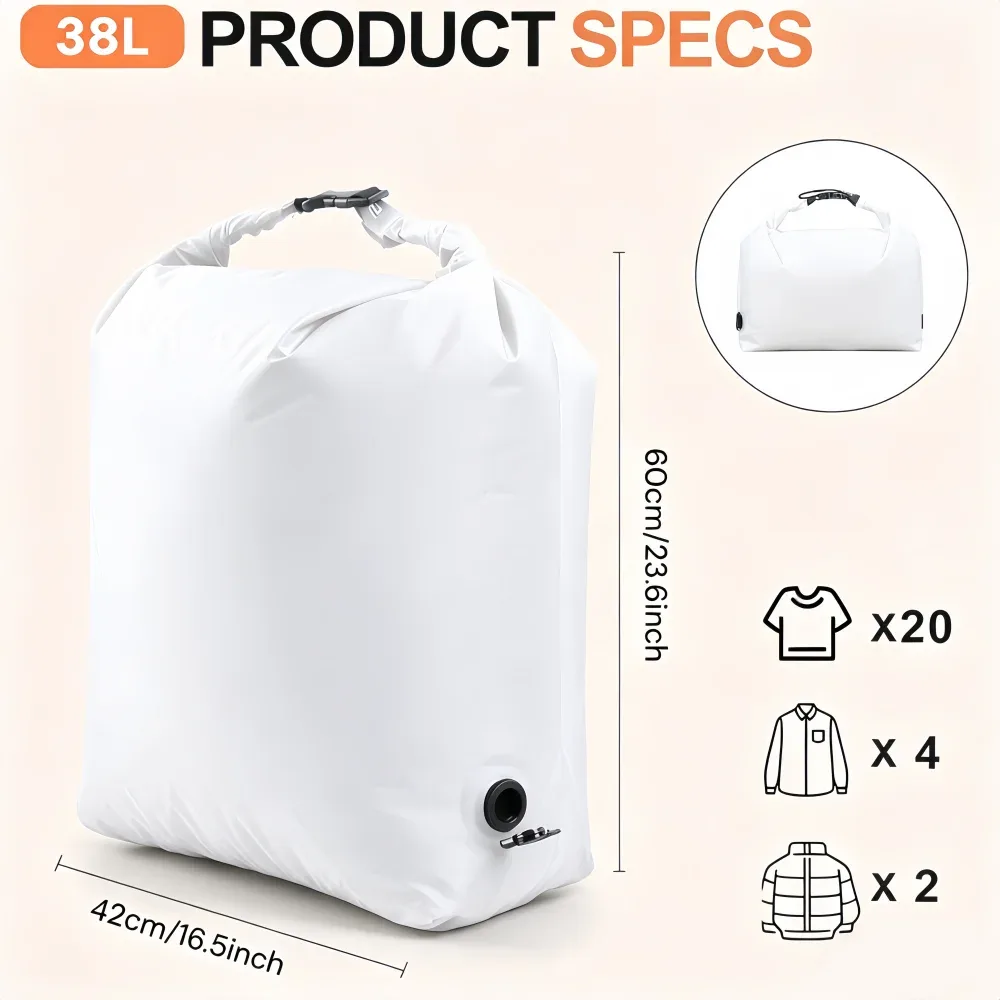 sac de compression sous vide de voyage, sacs de rangement portables grande capacité, cubes de rangement pour vêtements, sacs de voyage anti-poussière