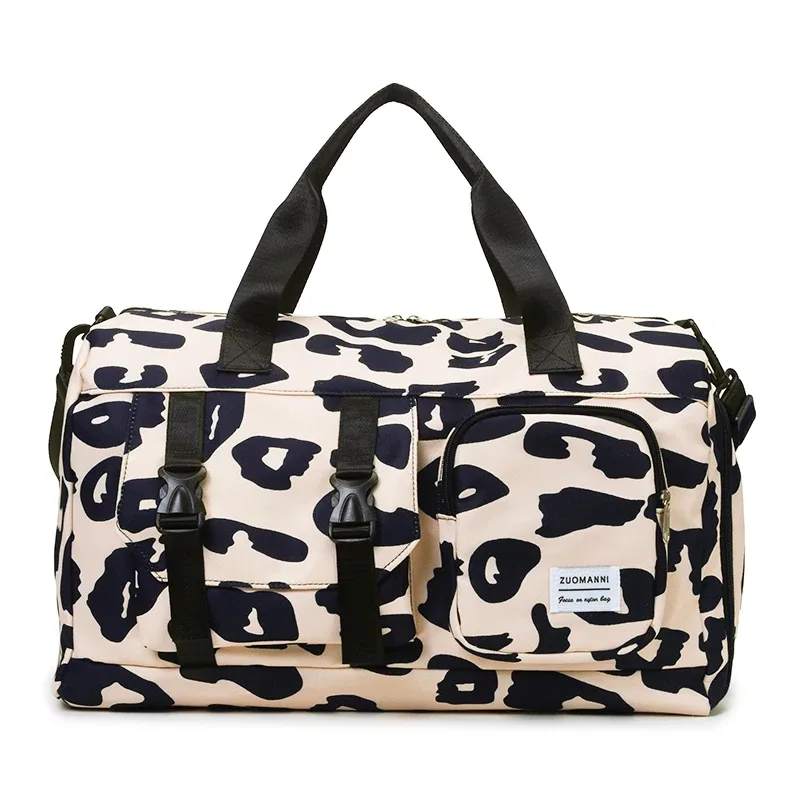sac de sport tendance à imprimé léopard, sac de week-end, idéal pour le fitness, les sports et les voyages en plein air