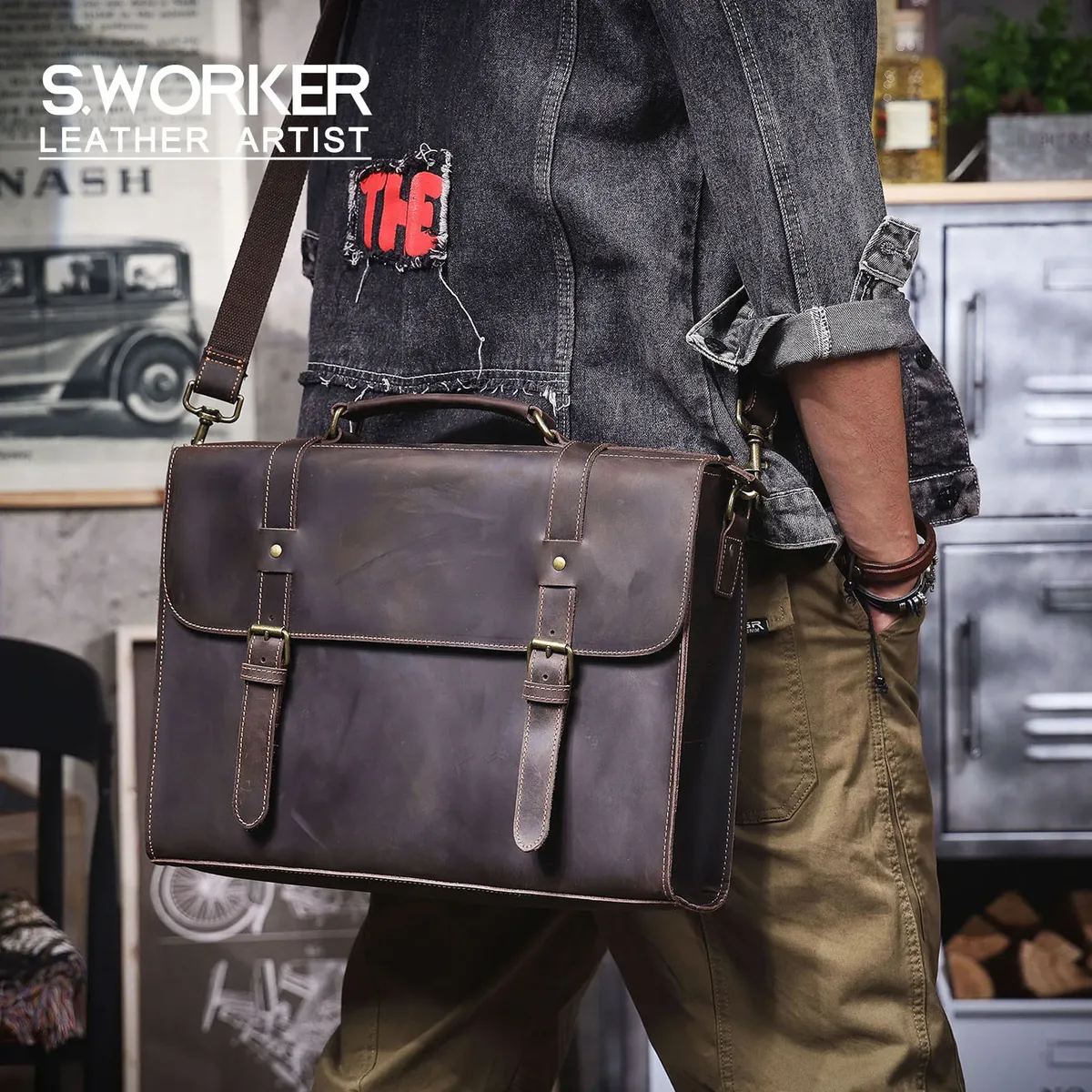 pndme business vintage luxe première couche peau de vache porte-documents pour hommes concepteur à la main de luxe en cuir véritable 15 pouces sac à main pour ordinateur portable