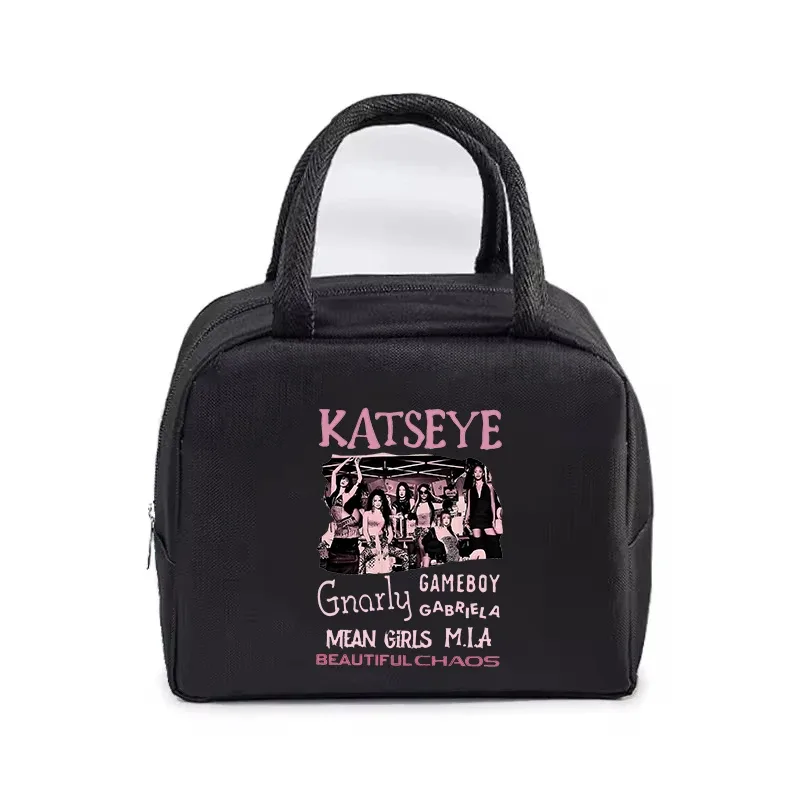sac fourre-tout imprimé kpop katseye, boîte à lunch thermique, sac de rangement pour hommes, femmes, bureau, étudiants, sacs isothermes pour bento, sac à lunch pour enfants, cadeaux