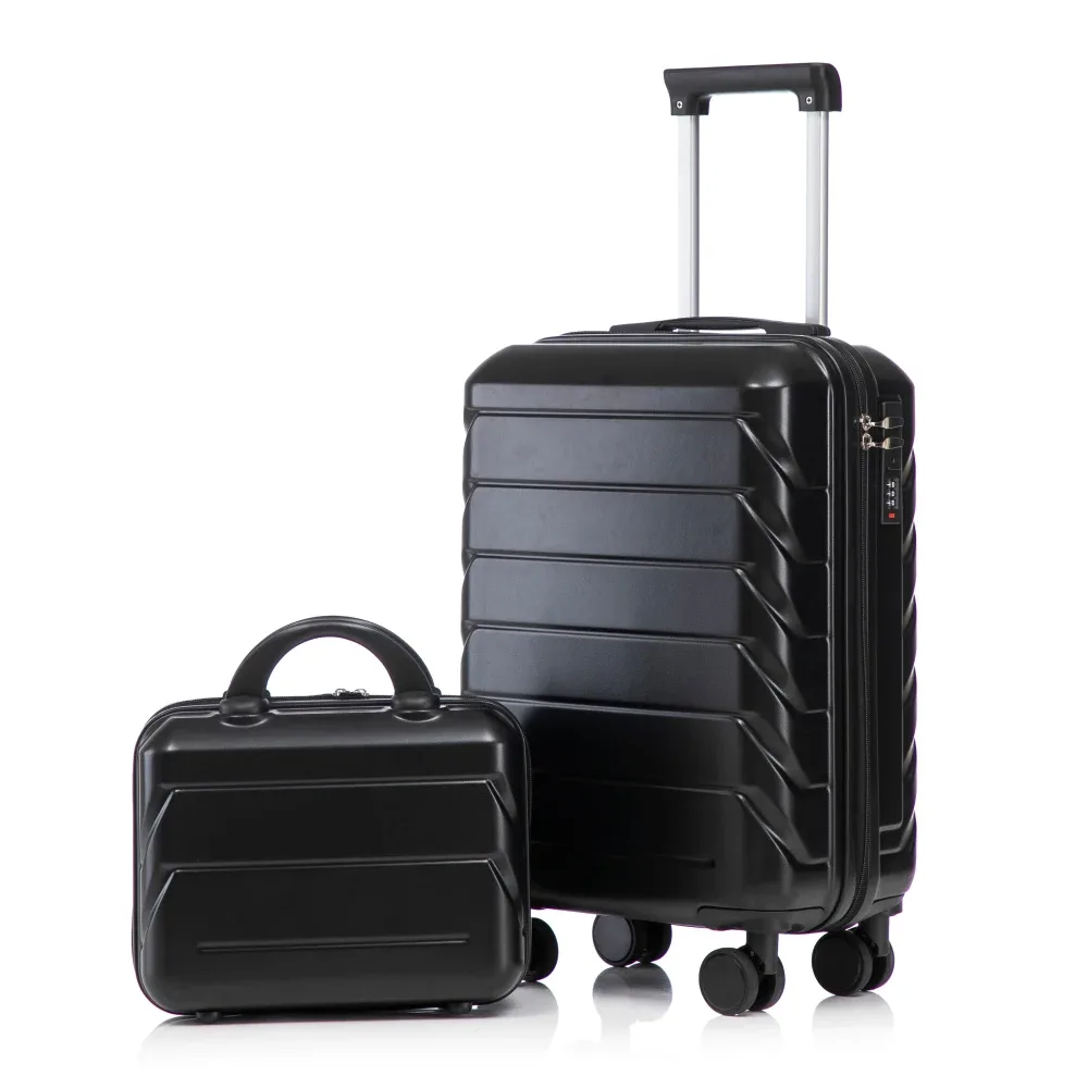 ensemble de valises de voyage en abs à roulettes avec serrure à combinaison, sac trolley tendance