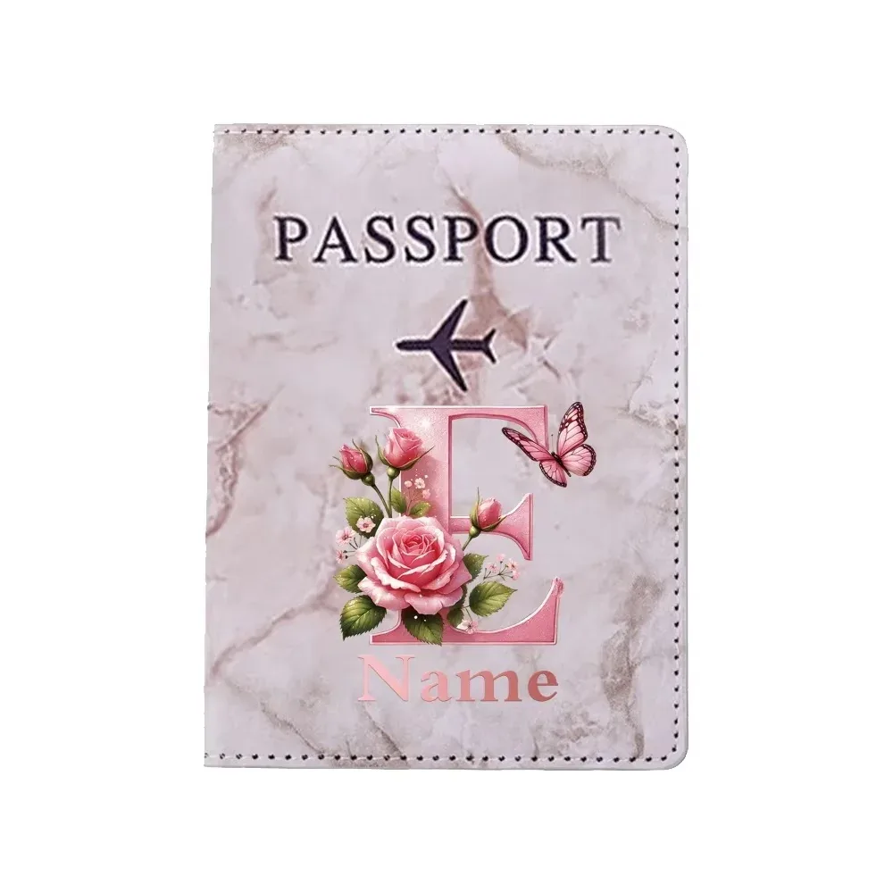 porte-passeport personnalisé avec lettres florales, nom personnalisé, pratique pour les voyages, les affaires, les mariages, cadeau