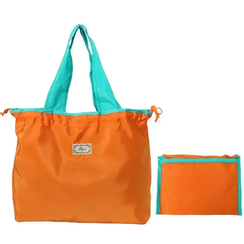 sac de courses réutilisable, sac de rangement écologique pliable de grande capacité avec cordon de serrage, sac à bandoulière décontracté pour le shopping, 1 pièce