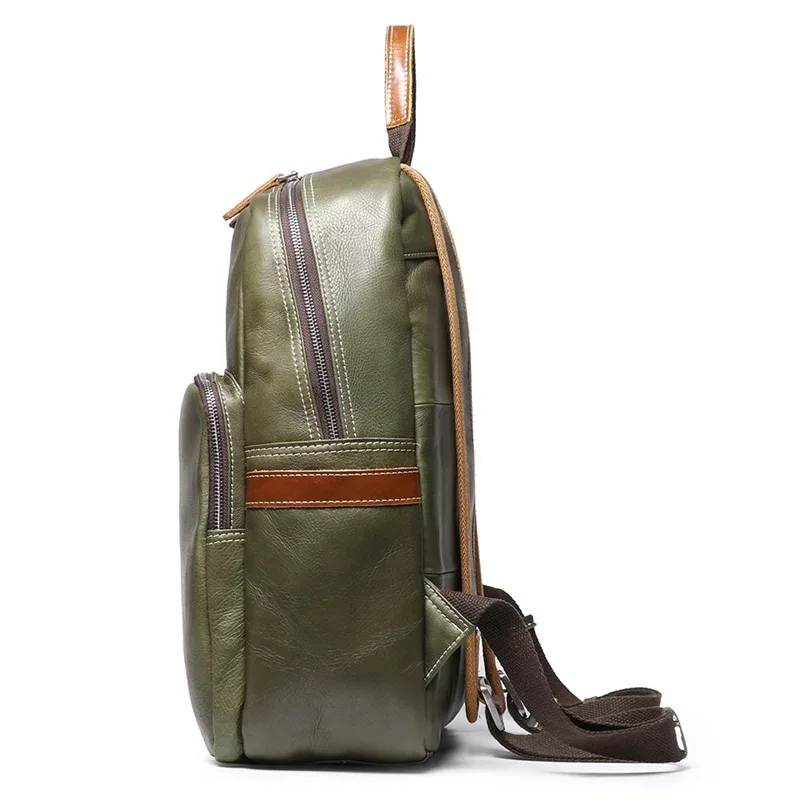 nesitu haut de gamme a4 vintage noir marron vert haut grain en cuir véritable 14 ''ordinateur portable femmes hommes sac à dos en peau de vache sac de voyage m1788