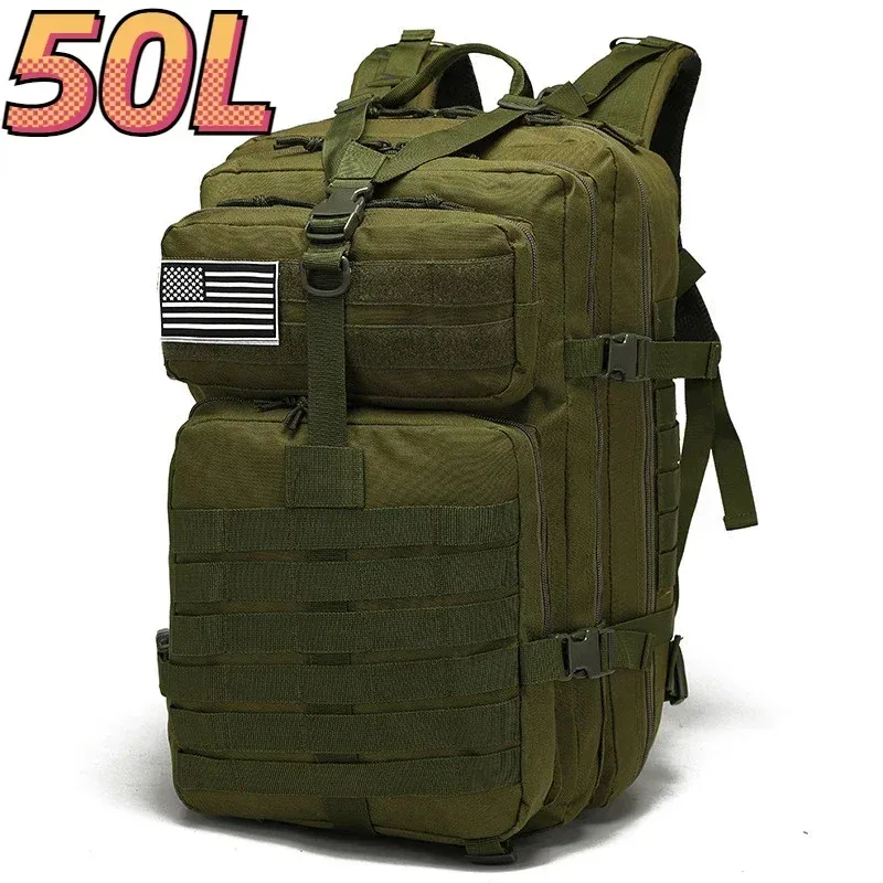 sac à dos tactique 30l/50l en nylon 1000d imperméable, pour trekking, pêche, chasse, camping, activités outdoor et randonnée