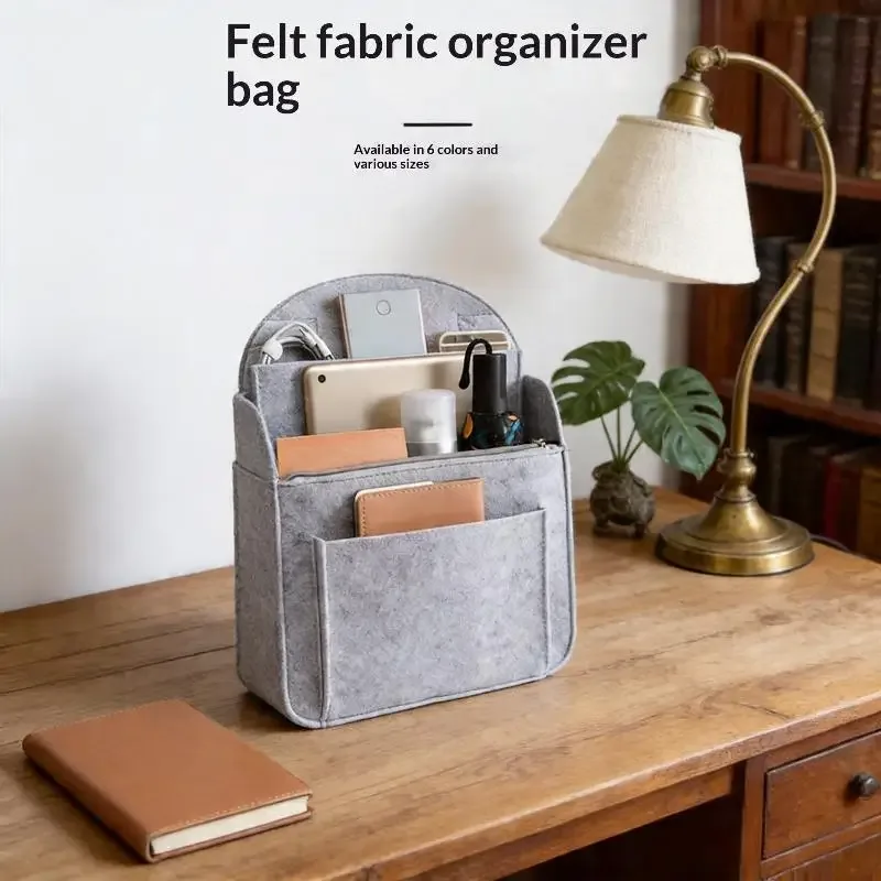 insert de sac à dos portable en feutre, petit sac de rangement pour cosmétiques, organisateur de maquillage, séparateur de sac de voyage, sac à bandoulière compatible avec divers sacs