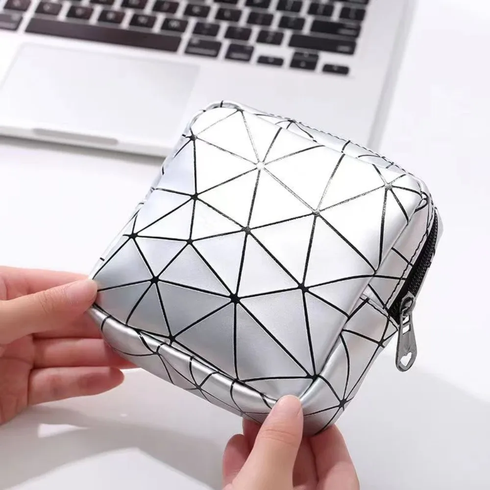 sac de rangement pour serviettes hygiéniques en cuir imperméable, sac de règles féminin avec fermeture éclair pour adolescentes et femmes, petite pochette de maquillage, portefeuille