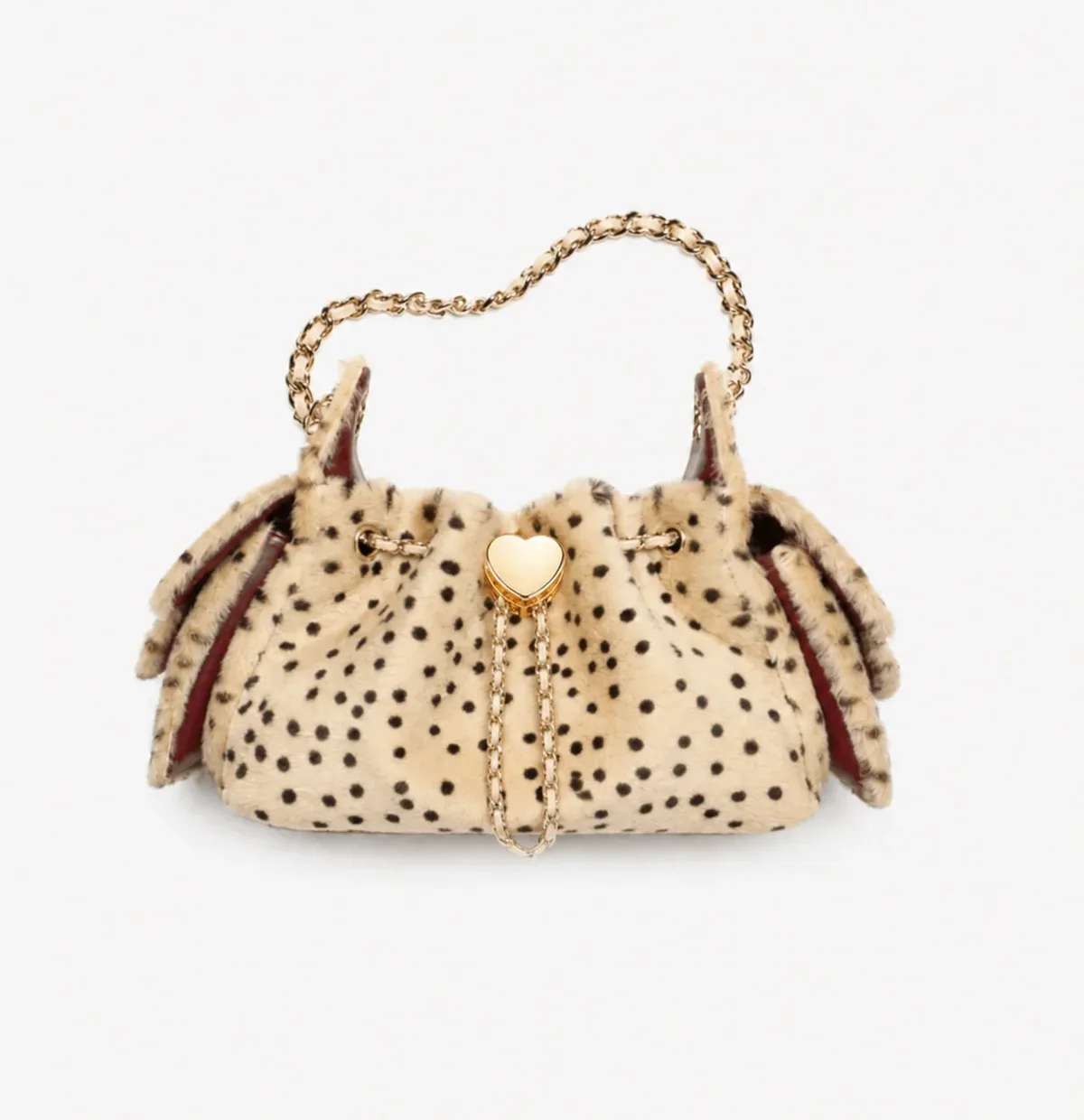 sac seau en fausse fourrure léopard avec chaîne et cordon de serrage, sac à bandoulière pour femme, sac à main en peluche, sac fourre-tout pour l'automne et l'hiver.