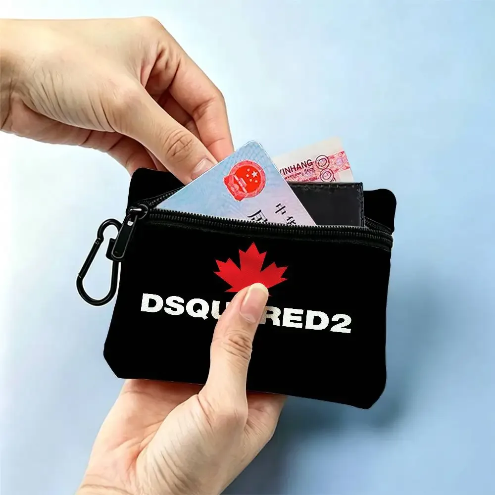 d-dsquared2 avant-street – porte-monnaie à fermeture éclair en tissu oxford, pochette à clés portable, organisateur pour voyage, trousse à cosmétiques