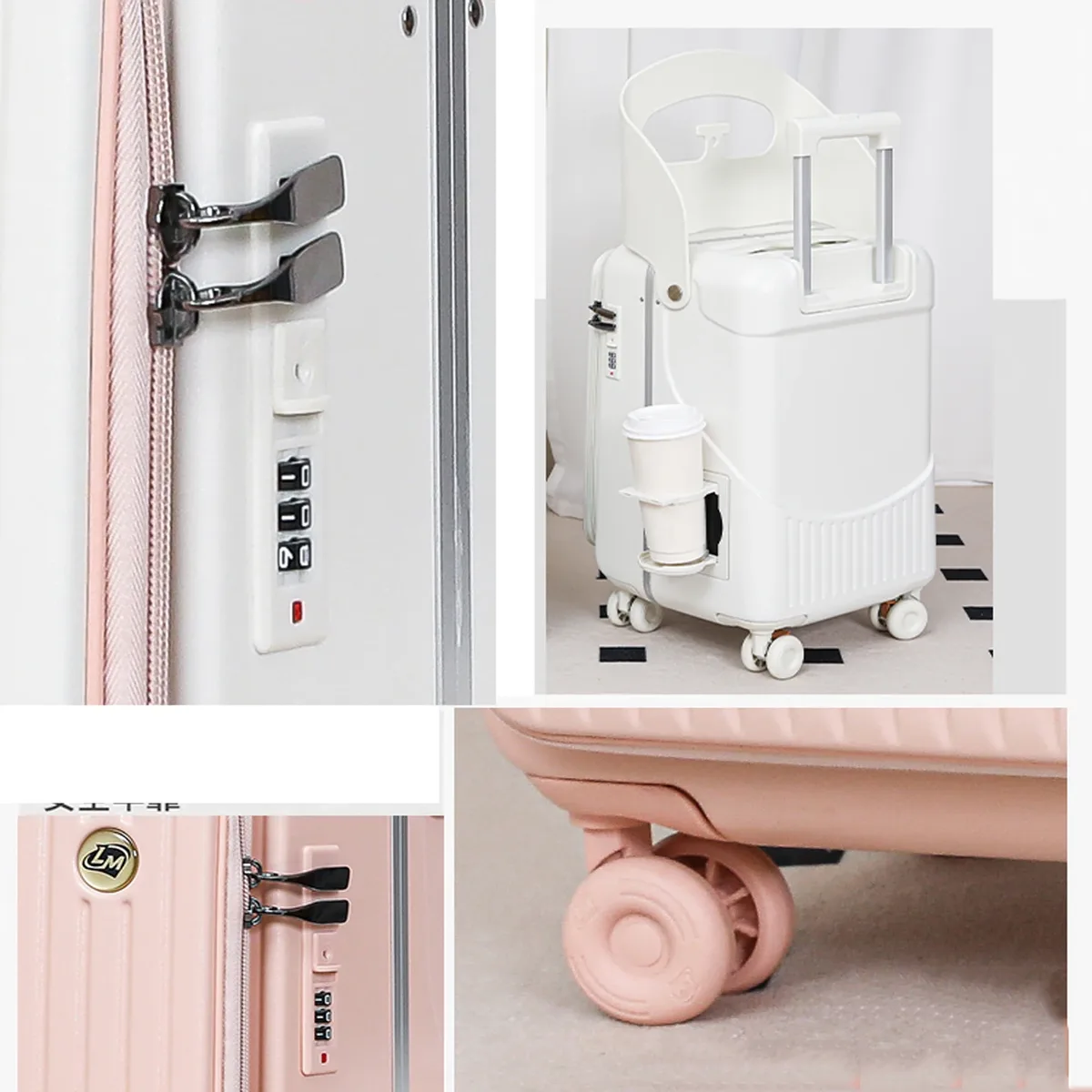valise à roulettes pour enfant bunnyfly 20/24 pouces avec siège intégré – bagage cabine pour fille