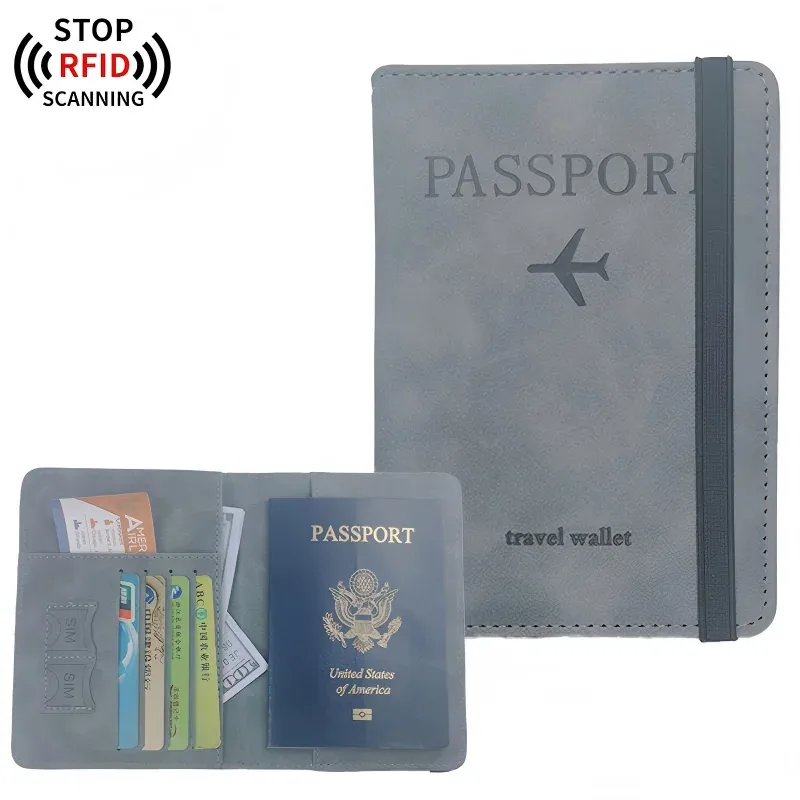 portefeuille en cuir pu pour homme, porte-cartes de visite, porte-passeport de voyage, sac à main pour homme, accessoires de voyage