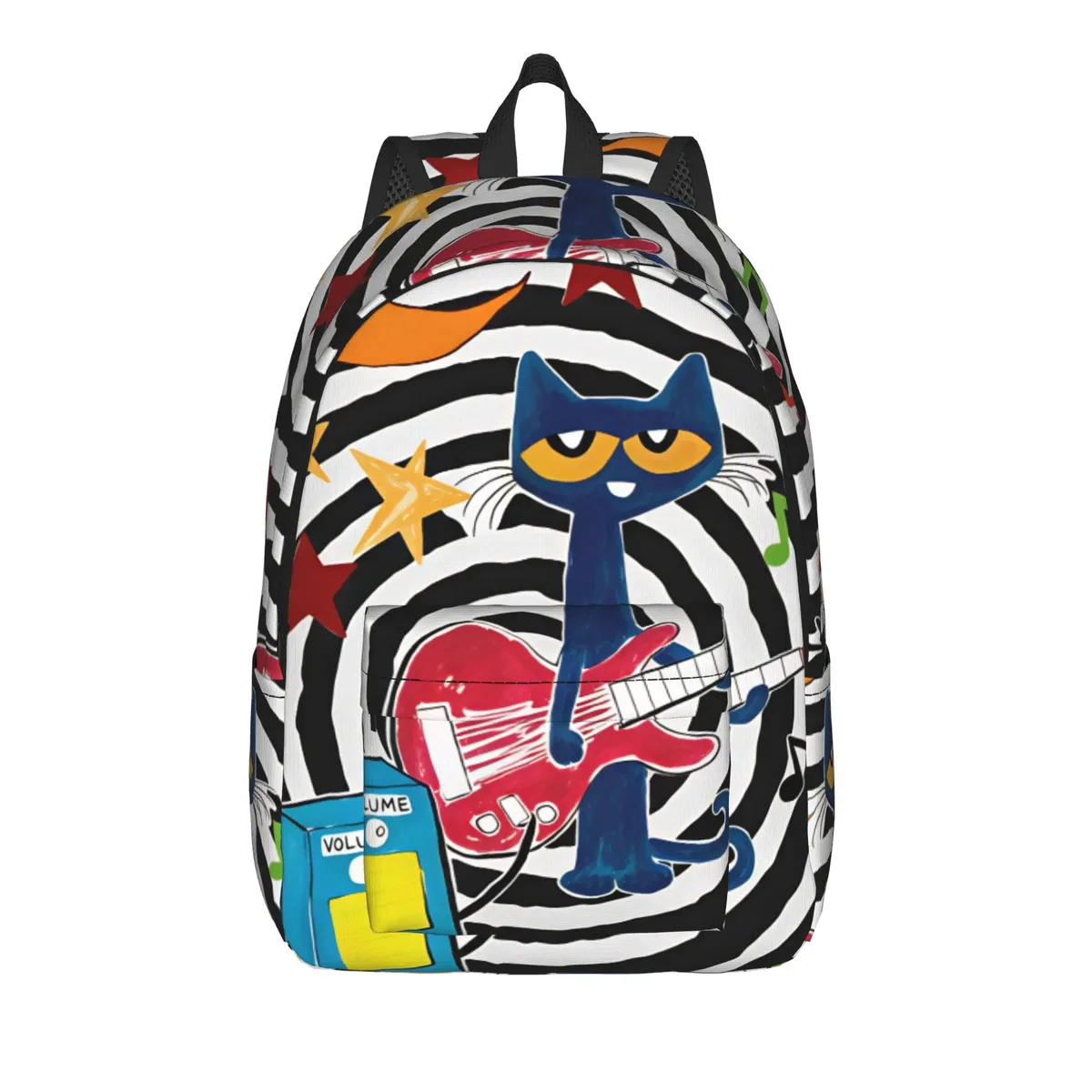 sac à dos pete the cat i love my white shoes pour garçon, en polyester, grand sac à dos esthétique pour l'école secondaire, idéal pour l'entraînement