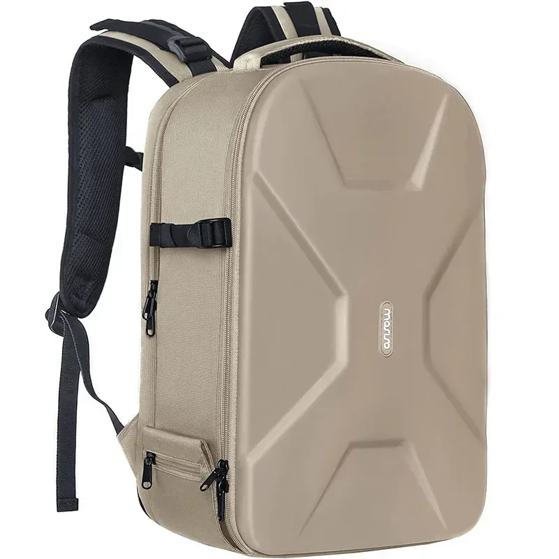 sac à dos pour appareil photo de photographie dslr, coque rigide étanche de 15 à 16 pouces avec support pour trépied et compartiment pour ordinateur portable canon/nikon/sony
