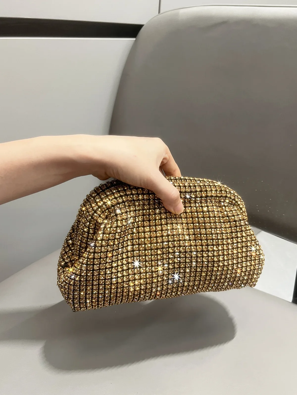 pochette de luxe en strass pour femmes, sac à poignée, sac à bandoulière, sac de soirée, sac de banquet