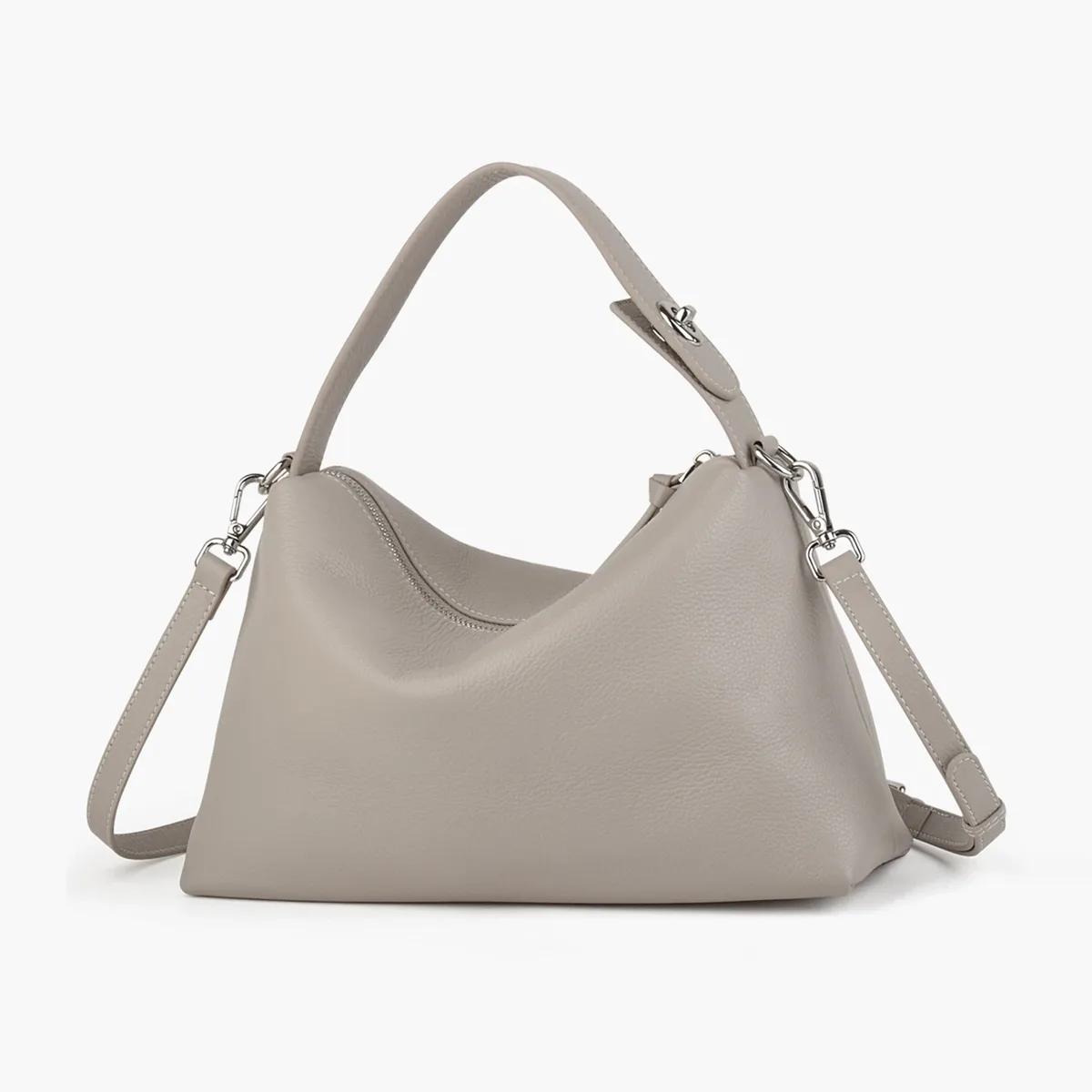 donna-in – sac à main demi-lune en cuir de vache véritable pour femmes, sac à bandoulière hobo en cuir de vache naturel pleine fleur, pour les affaires quotidiennes