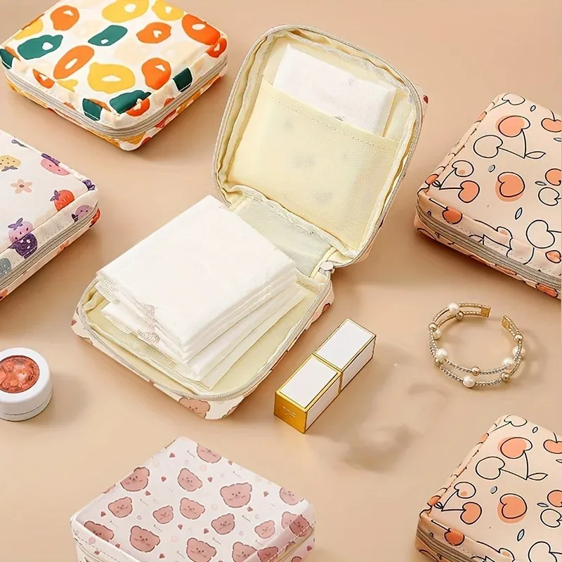 sac de rangement pour serviettes hygiéniques à imprimé chic et grande capacité - organisateur léger et multi-usages pour bonbons et articles essentiels