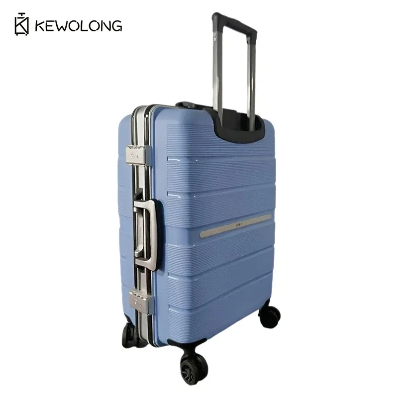 valise rigide à roulettes en pp, bagage cabine de grande capacité avec serrure et 4 roues, trolley de voyage léger et durable