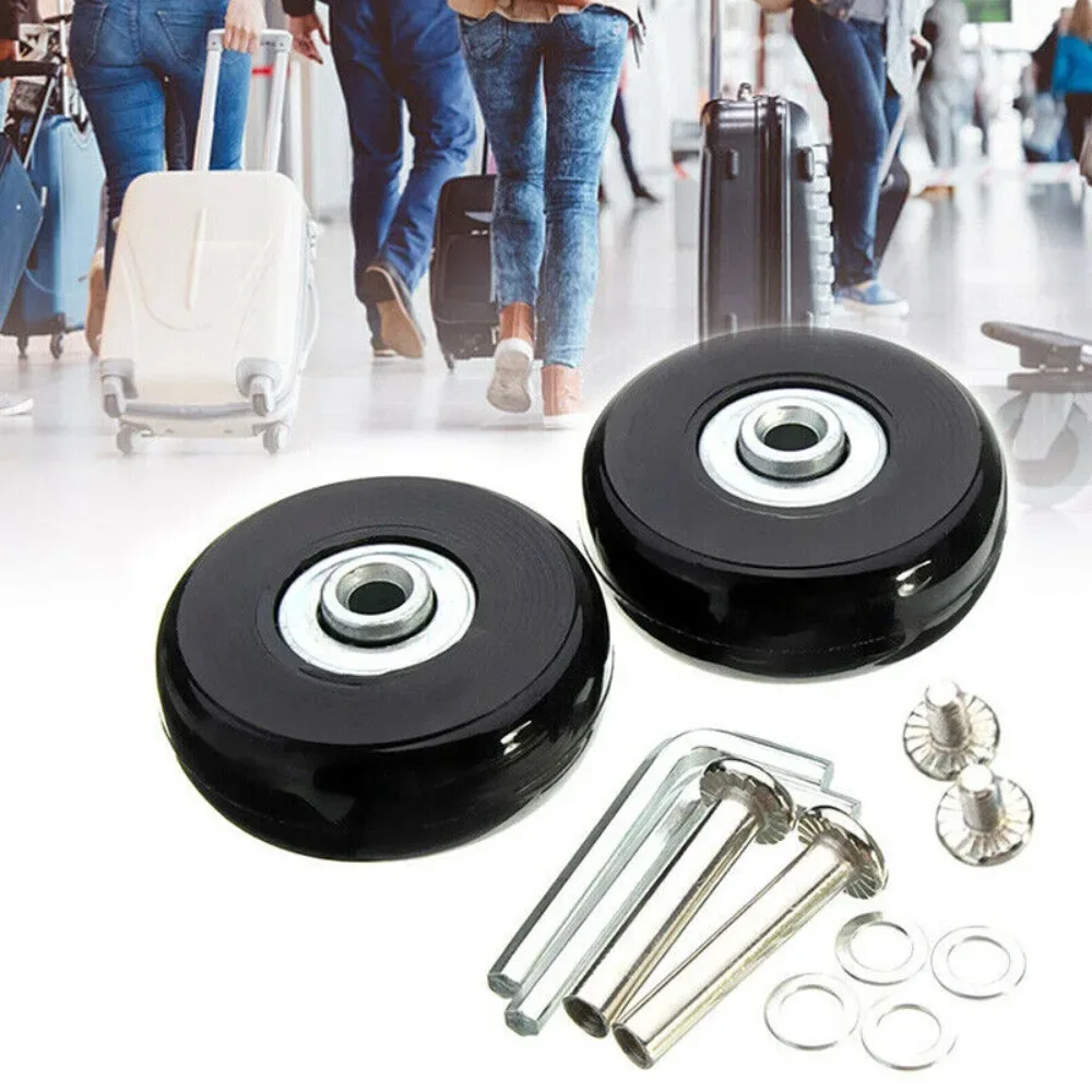 kit de réparation de roulettes de valise 57-59mm, résistantes, flexibles et silencieuses, diamètre 40mm/50mm/60mm, pour bagages de voyage, avec axes et roulettes