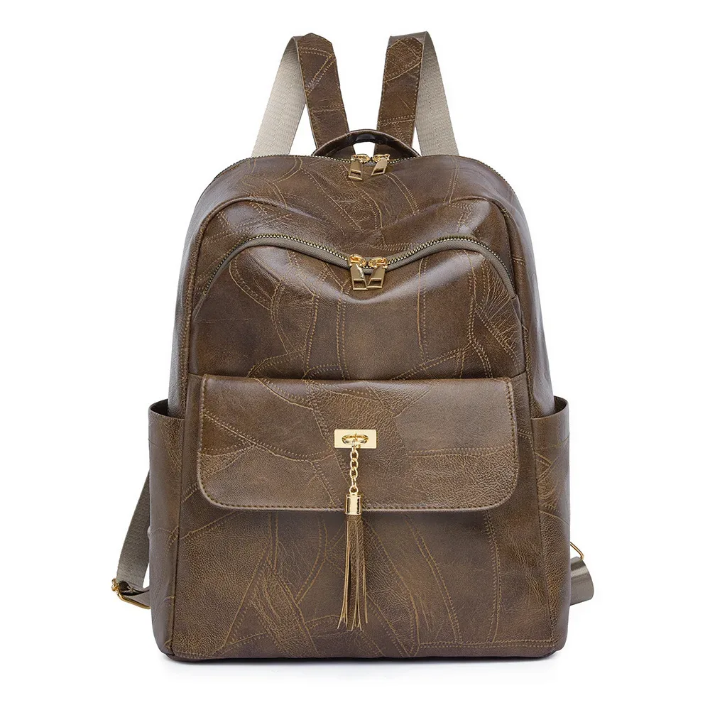 sac à dos en cuir pu à la mode pour femmes, voyage de styliste, académie, déplacement quotidien, sac à main/sac à bandoulière rétro multifonctionnel