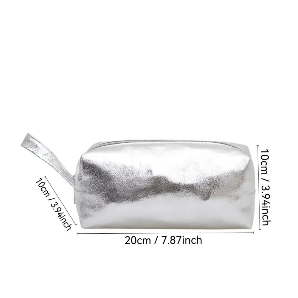 sac de maquillage brillant à la mode, grande capacité, sac cosmétique portable, sac de rangement multi-usage pour articles de toilette et soins de la peau, sac de voyage