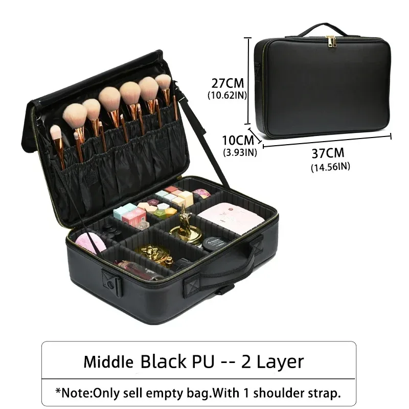 nouveau sac cosmétique en cuir pu crocodile boîte de maquillage professionnelle grande capacité stockage voyage toilette valise de maquillage