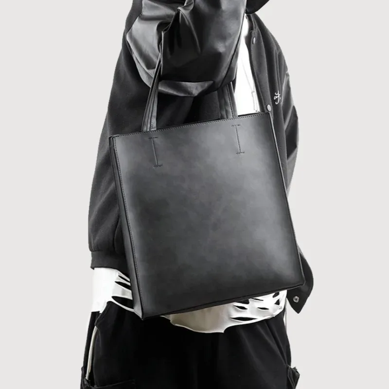 sac à main vertical grande capacité pour hommes, tapis pliable, sac pour ordinateur portable avec sous-sac, matériau pu souple, maletin cuero hombre