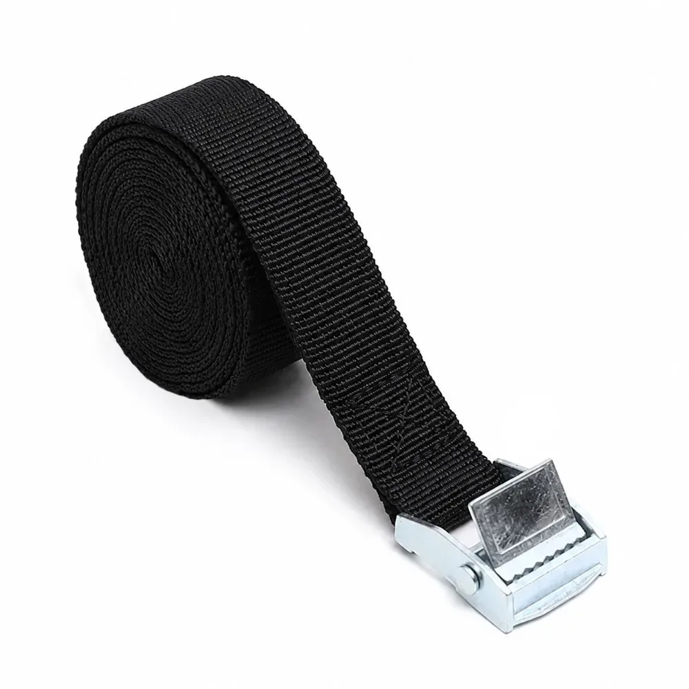 sangles d'arrimage noires 1/2/3 mètres * 25 mm, sangles de bagages réglables, ceinture à cliquet robuste, boucle en métal, sangles d'arrimage de cargaison