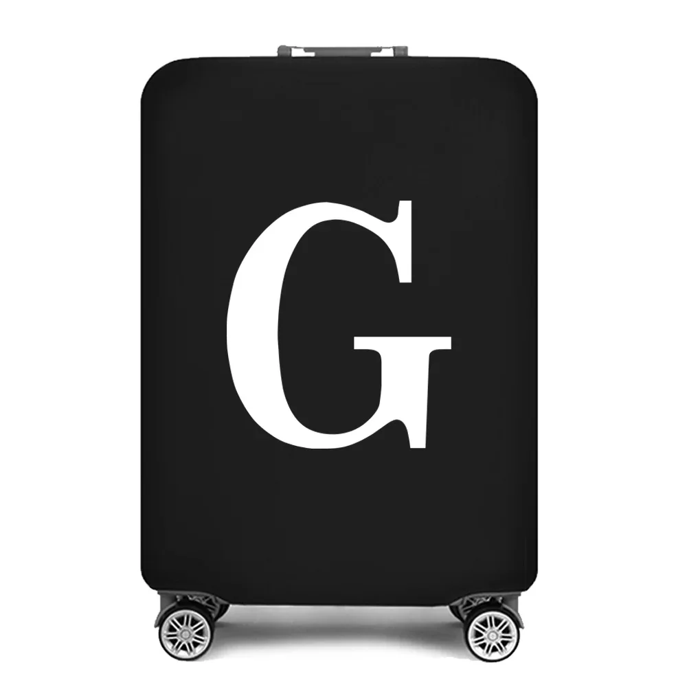 housse de protection pour bagages, housse de protection pour valise de 18 à 28 pouces, accessoires de voyage, 26 lettres blanches imprimées, housse anti-poussière élastique