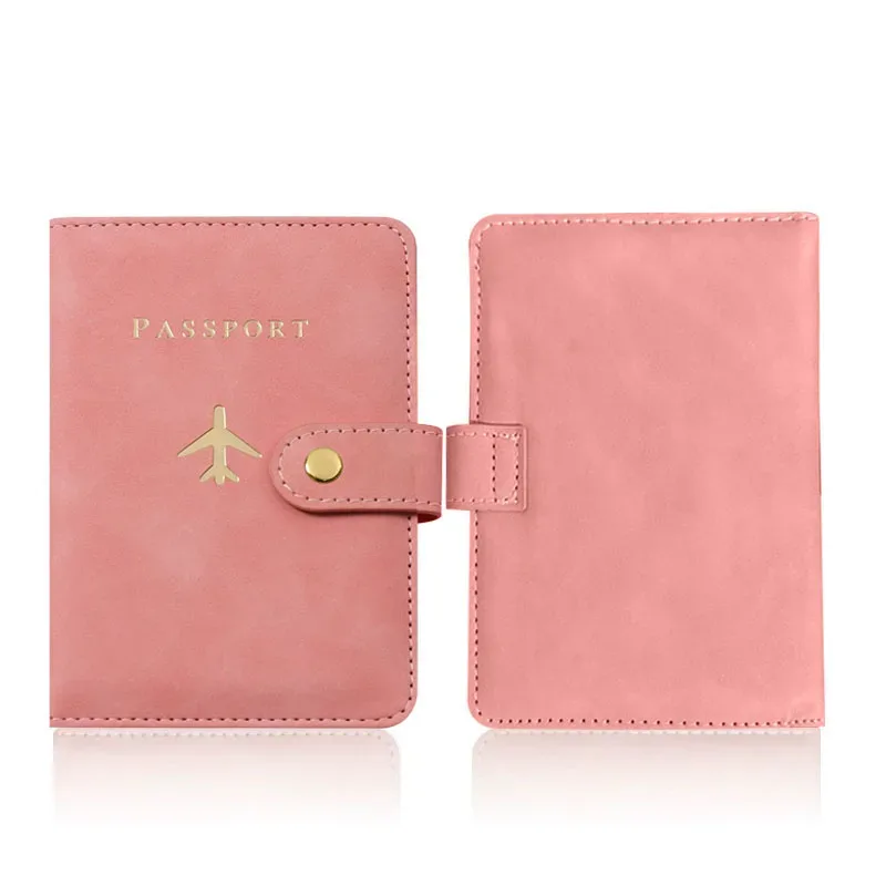 porte-passeport en cuir pu imprimé avion pour hommes et femmes avec poche zippée et emplacement pour carte sim, portefeuille pour documents de voyage