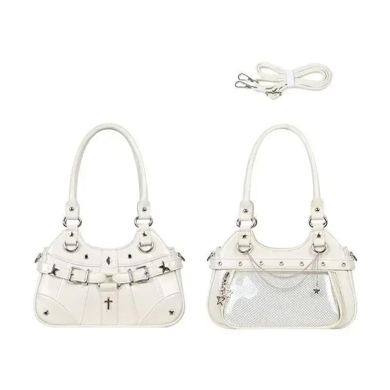 y2k mode femmes sac à bandoulière mignon doux ita sac lolita filles poche transparente bricolage affichage sac à main mode sous les bras sac à main