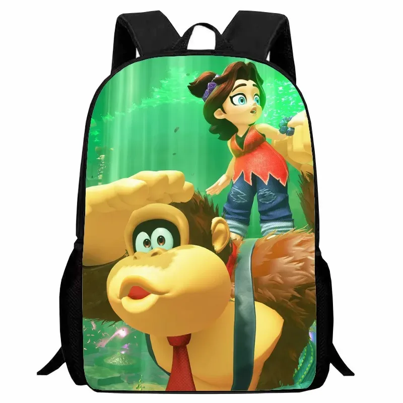 sac dos nylon donkey kong animé joyeux course combat famille grande capacité voyager école
