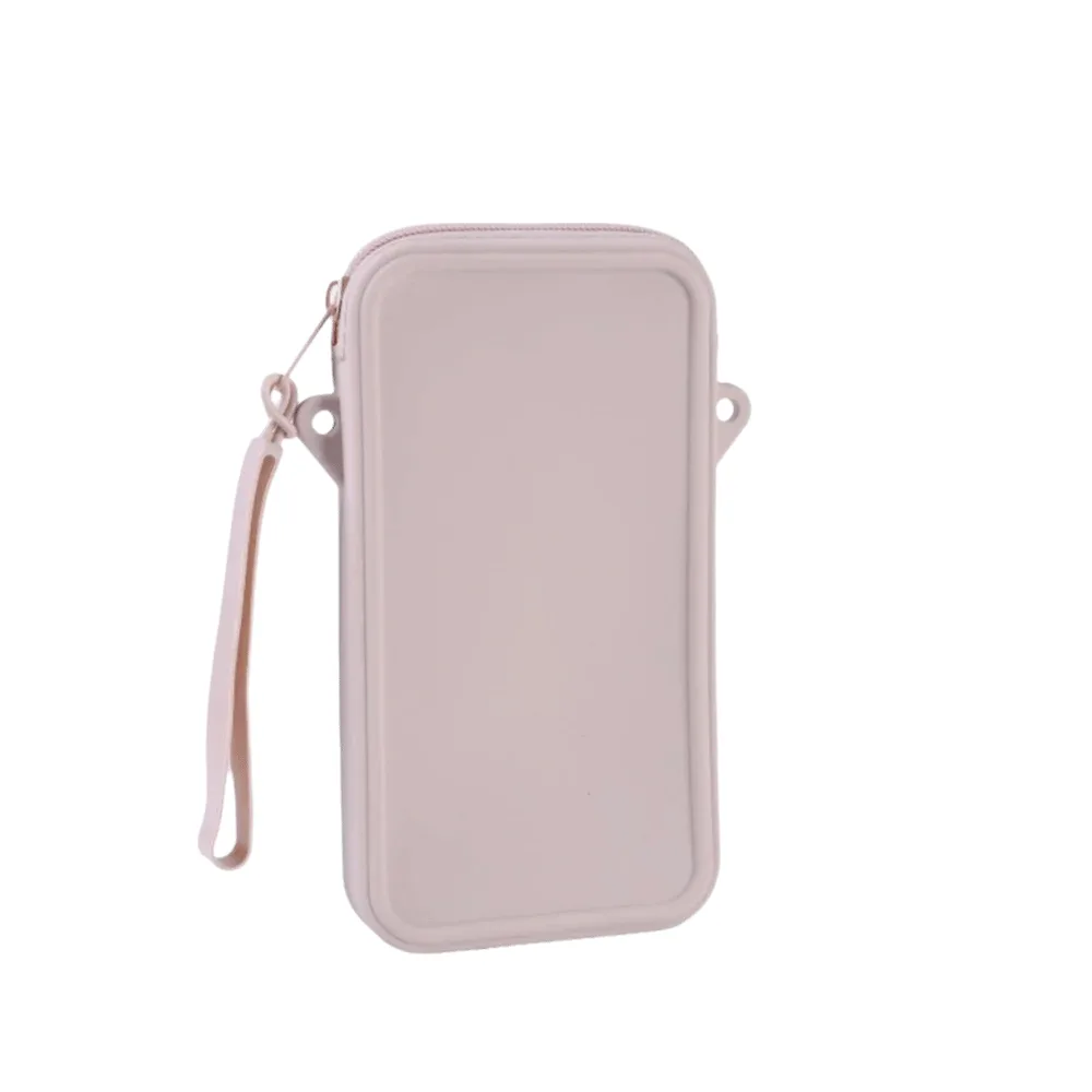 sac de maquillage multi-usages en silicone, résistant aux chocs, couleur unie, organisateur de rangement carré, sac cosmétique universel imperméable et portable