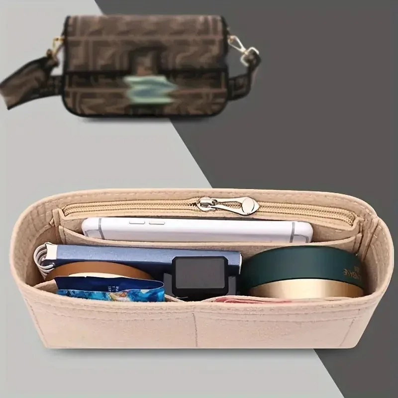 organisateur intérieur en feutre pour sac homefish, trousse de maquillage pour femmes, sac à cosmétiques, organisateur de rangement portable pour sac à main.