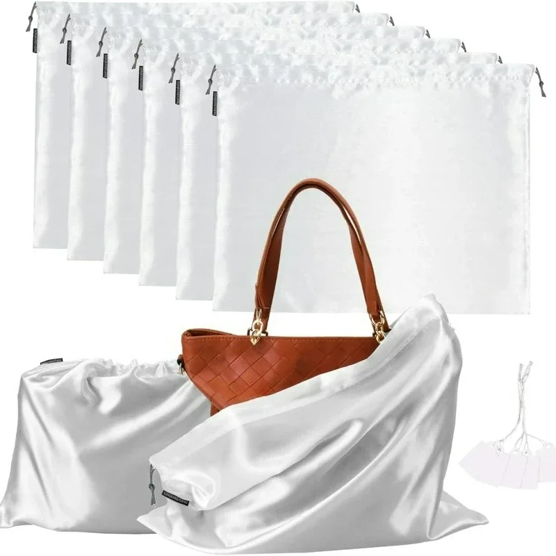 sacs anti-poussière pour sacs à main, housse de protection pour sacs à main, sacs à chaussures, bottes, sac en soie anti-poussière avec cordon de serrage, pochette de rangement de voyage
