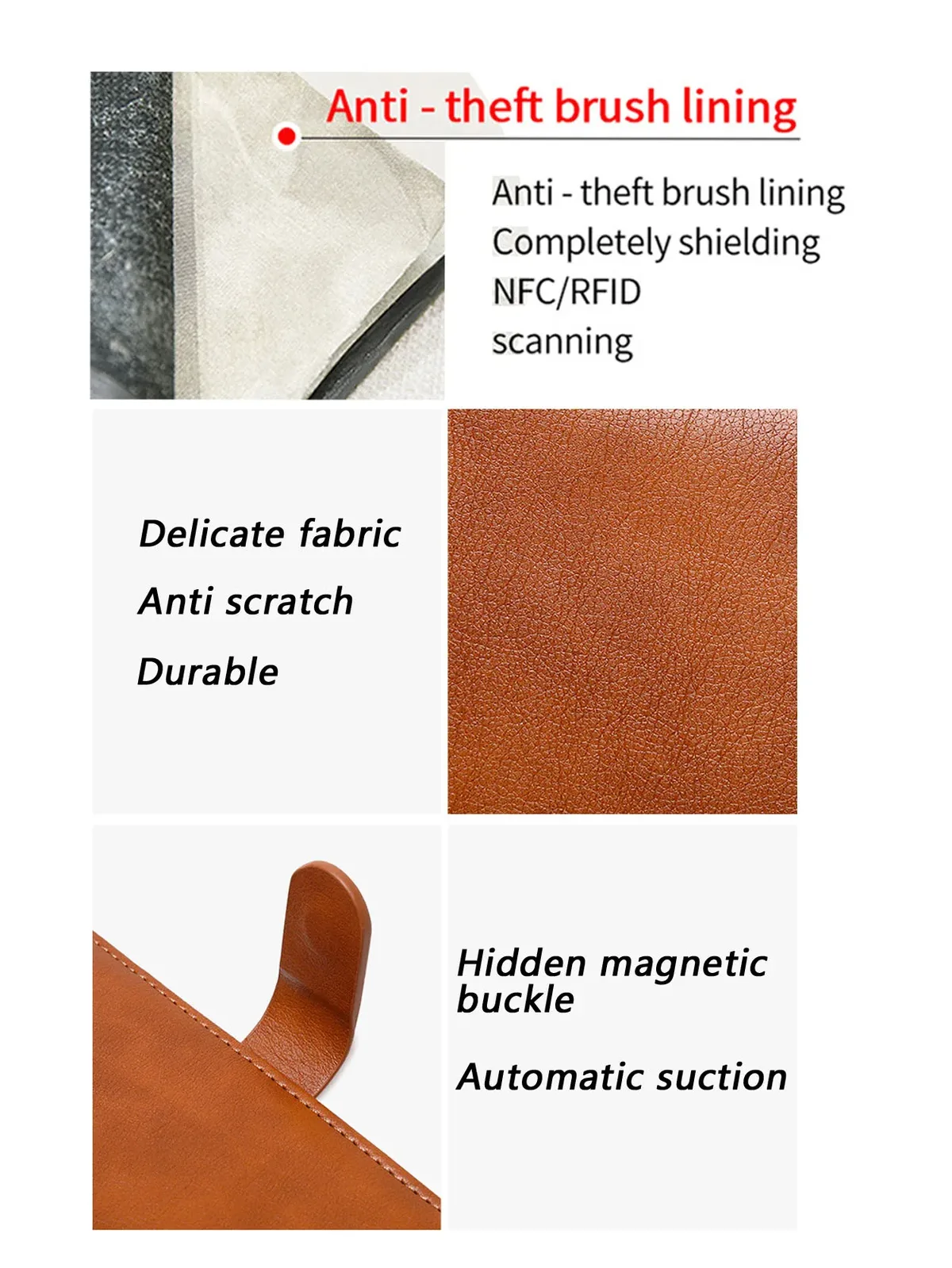 ensemble de voyage anti-vol rfid en cuir pu comprenant un porte-passeport et un porte-cartes de crédit, sac de passeport pour hommes et femmes, accessoires de voyage
