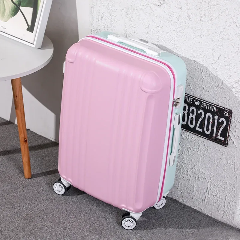nouvelle valise à roulettes rose mignonne pour filles, valise trolley pour femmes avec roues pivotantes, valise d'école adorable pour étudiantes, valise à code, bagage cabine